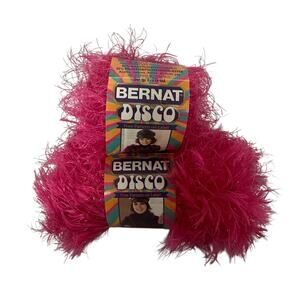 Bernat Disco Eyelash Yarn Metallic Fuchsia Fever 1.5 skeins 2.8 oz